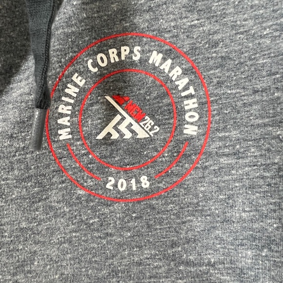 USMC Marathon Blue Heathered Zip up hoodie, sz L - Picture 5 of 9